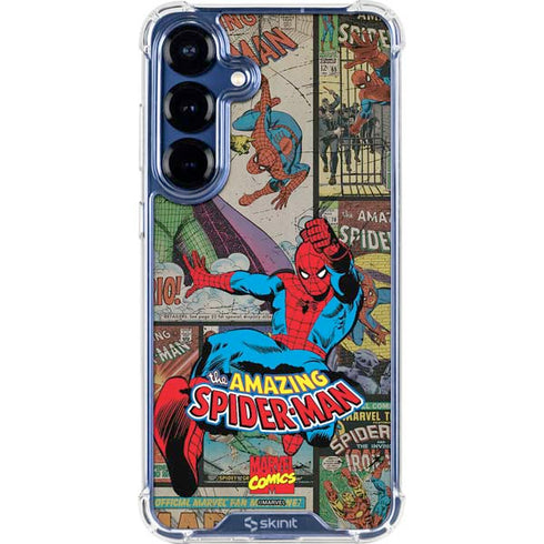 Marvel Classic Comics Amazing Spider-Man Collage Galaxy S25 Clear Case